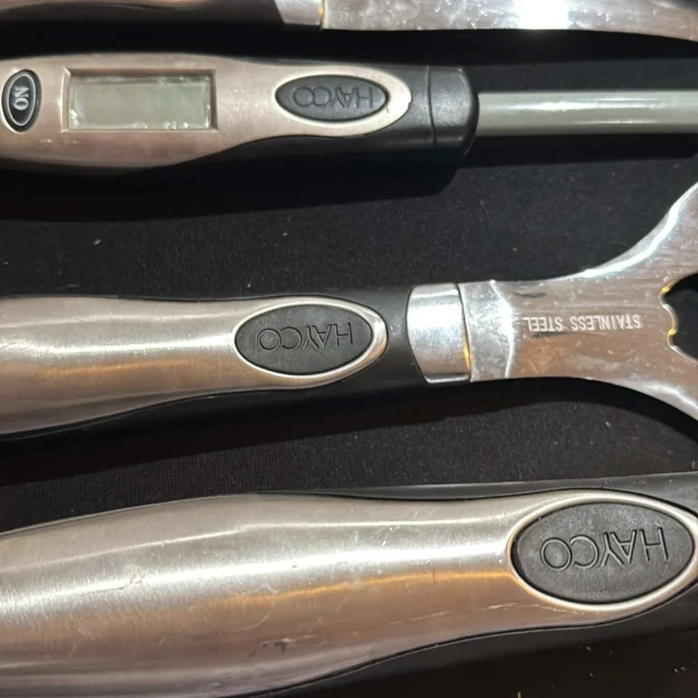 Stainless Steel‎ BBQ Tool Set - Black and Silver